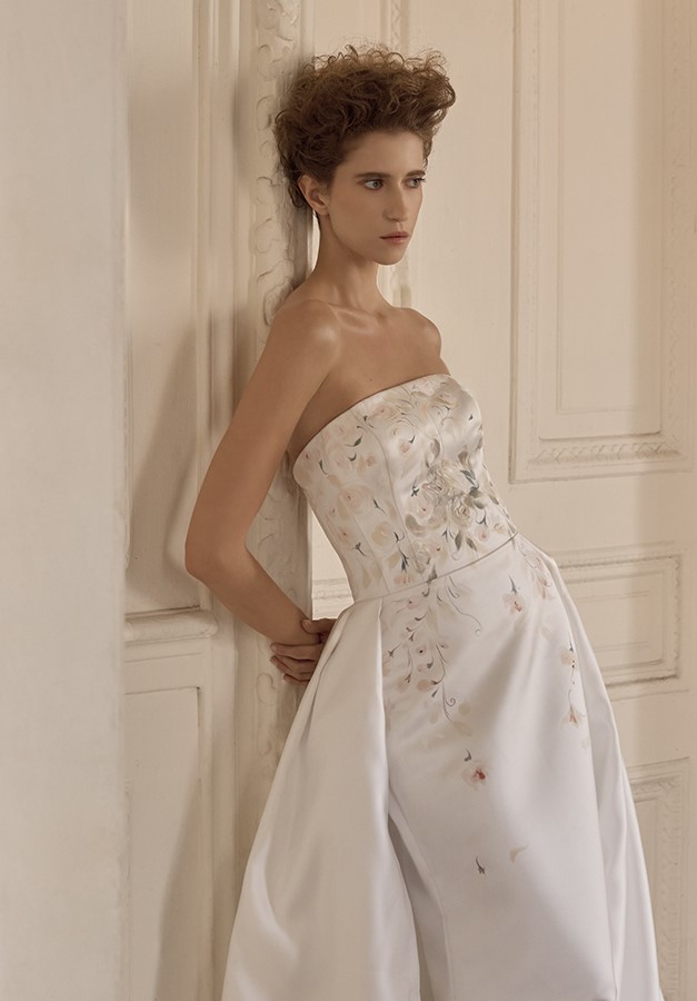 Francesca Miranda isolde hand painted side view exclusive wedding gowns bay area