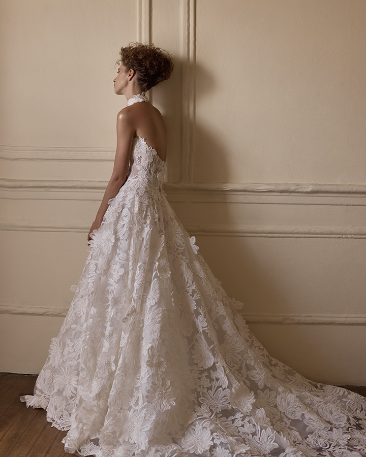 Francesca Miranda camelia back view exclusive wedding gowns bay area