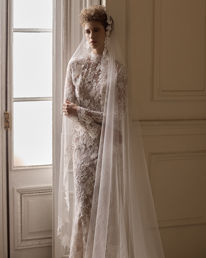 Francesca Miranda lirio long sleeves with veil exclusive wedding gowns bay area