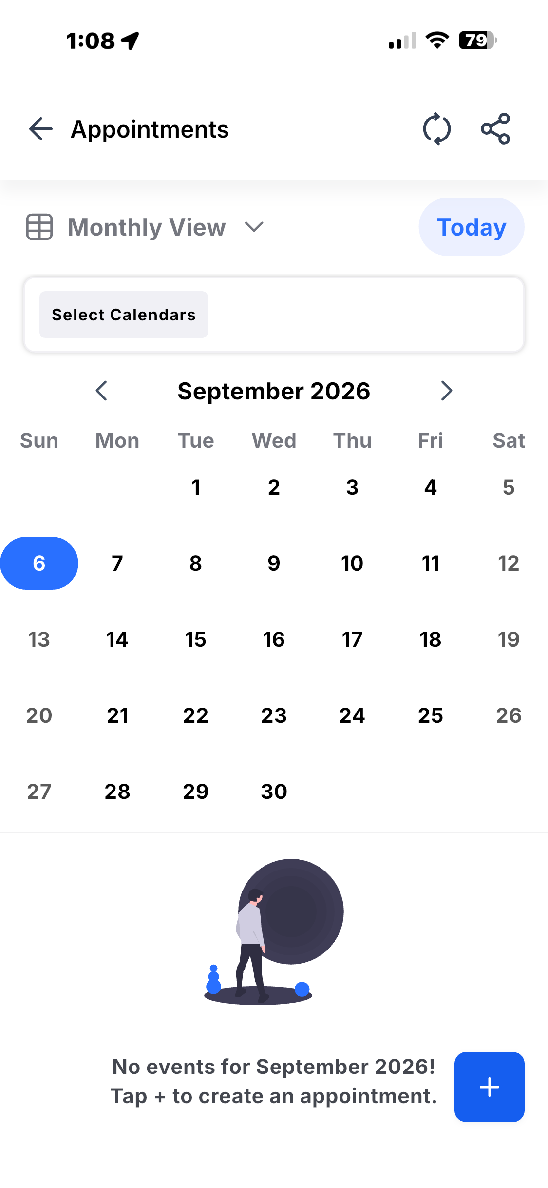 Adjustify app — Calendar