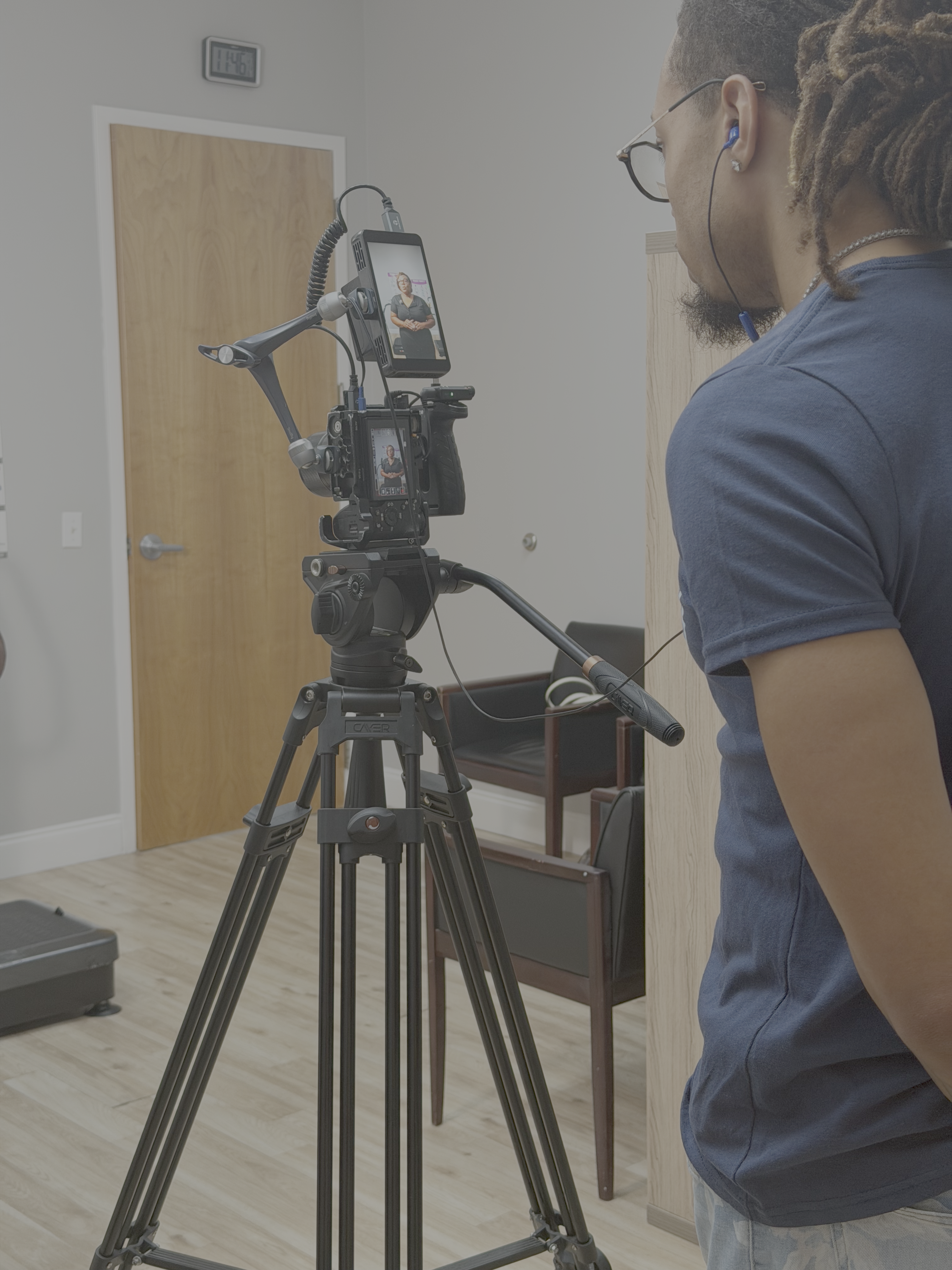Adjustify production crew on location at a chiropractic practice