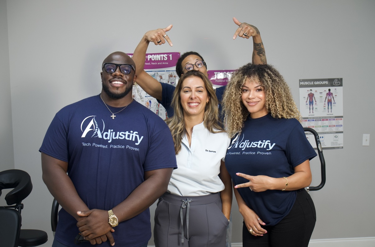 The Adjustify team with Dr. Genao at Spine & Rehabilitation Centers
