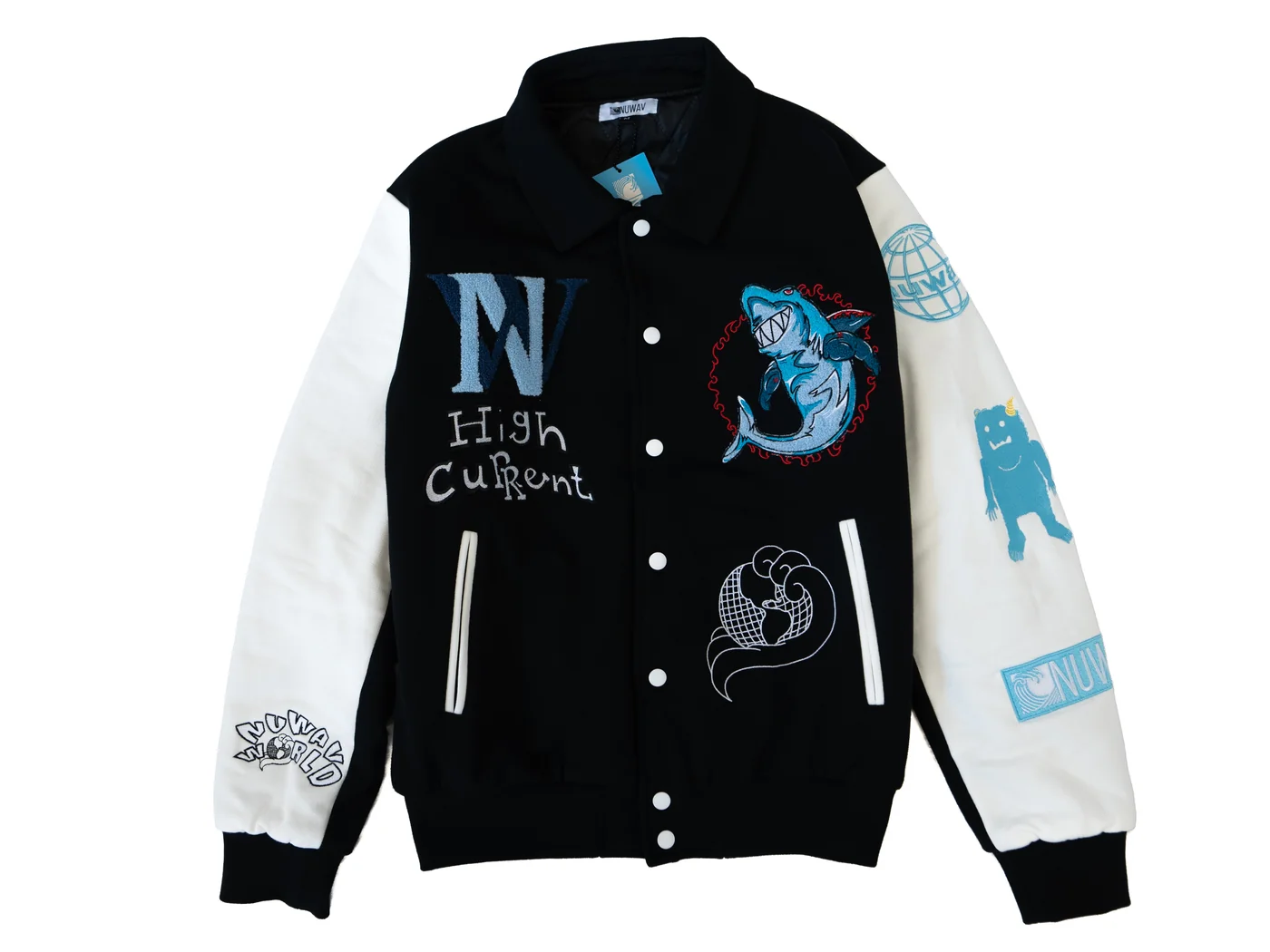 High Current Varsity Jacket, front view
