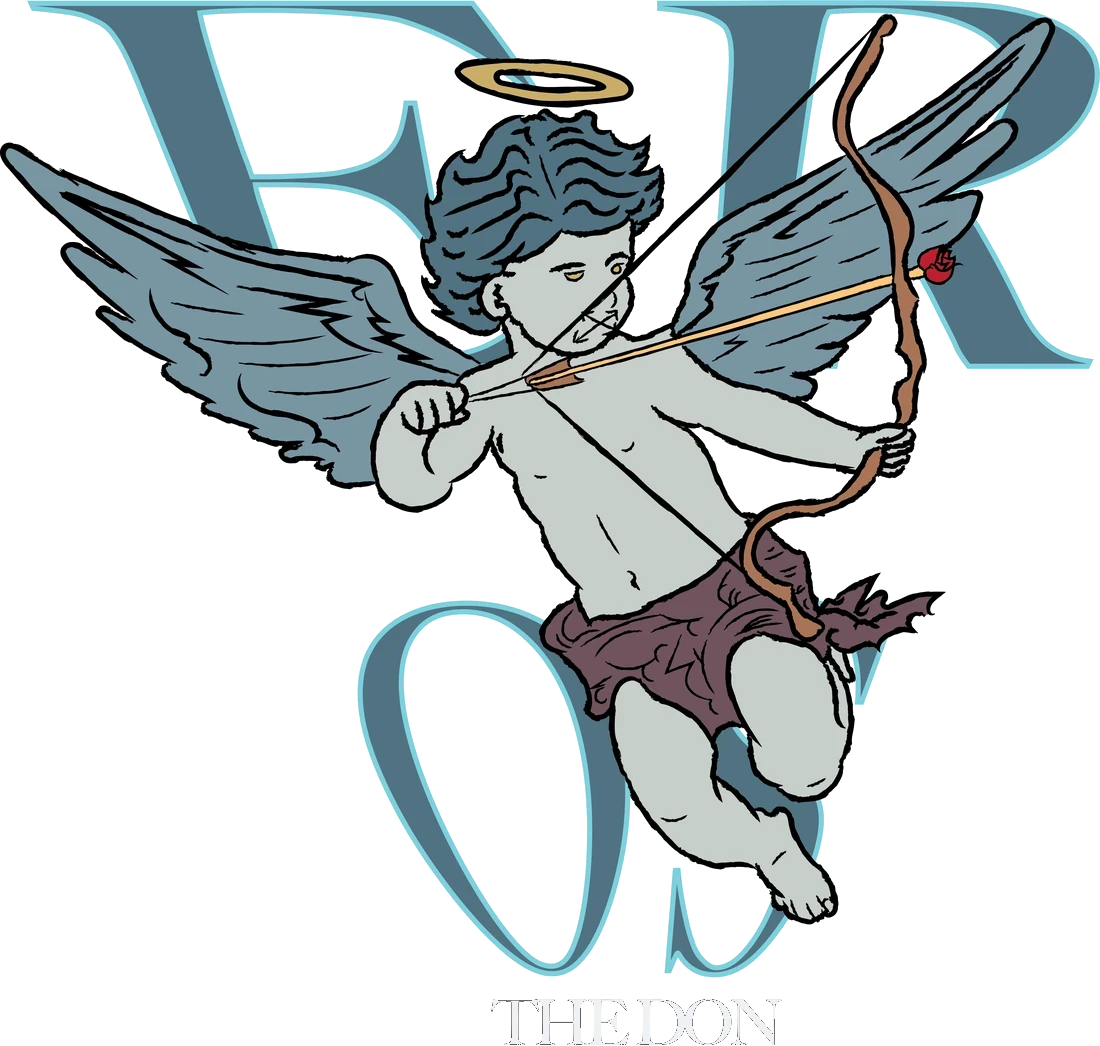 Eros cupid with EROS lettering and The Don