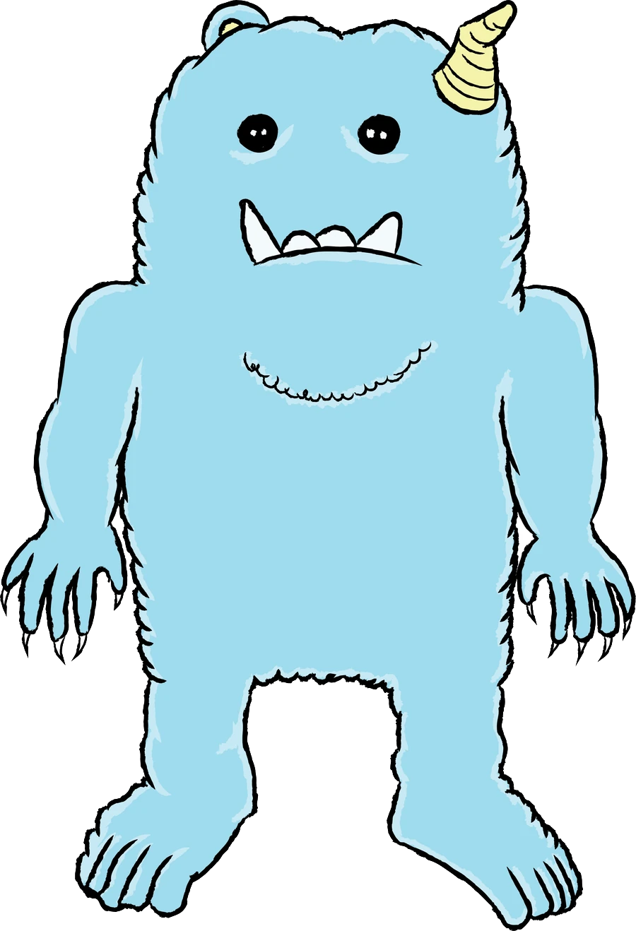 Yeti, the blue one-horned character, original drawing