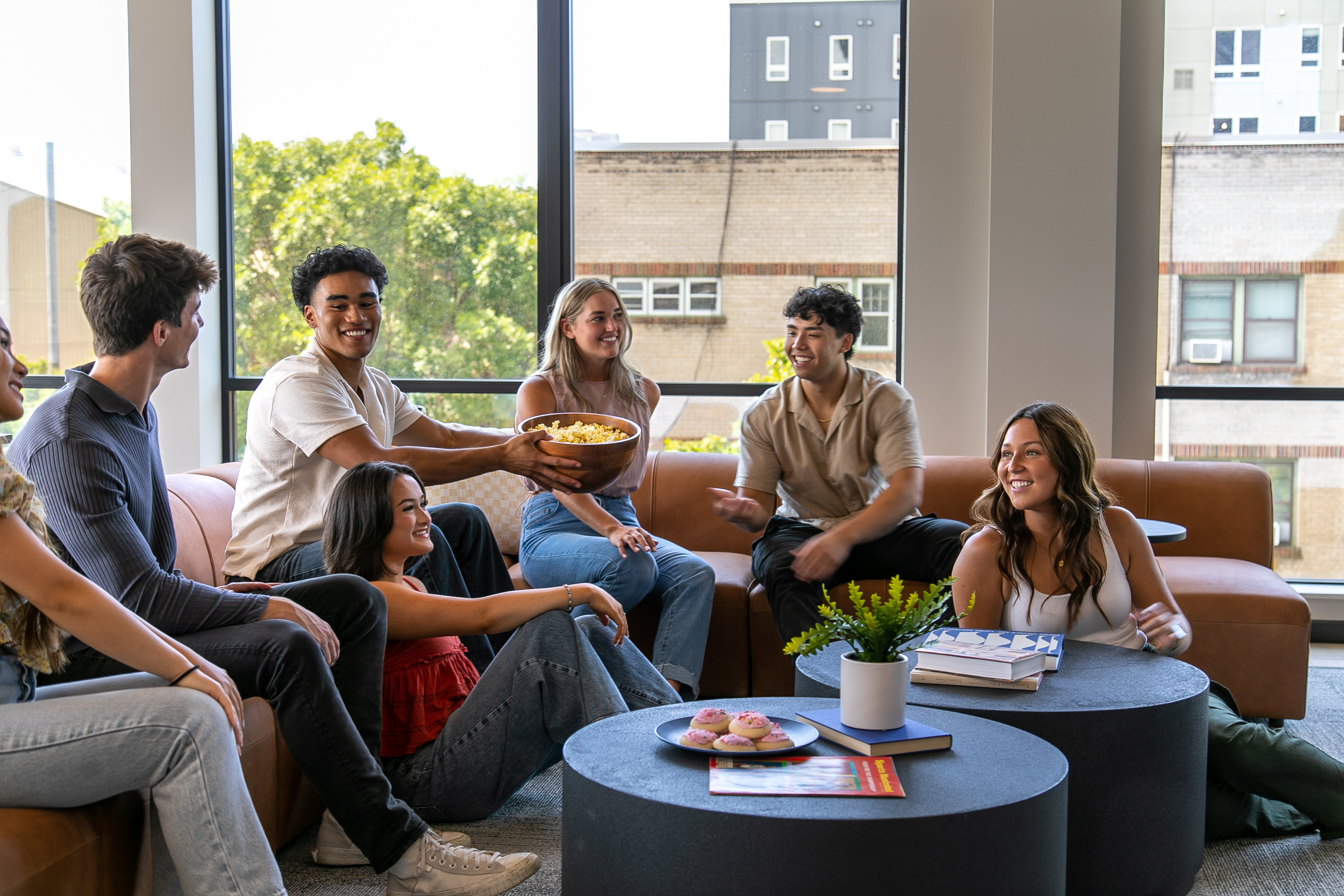 Student housing lifestyle photography — amenity spaces