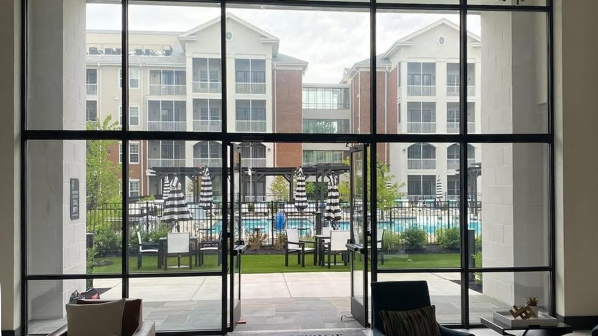 Commercial glass storefront and office installation