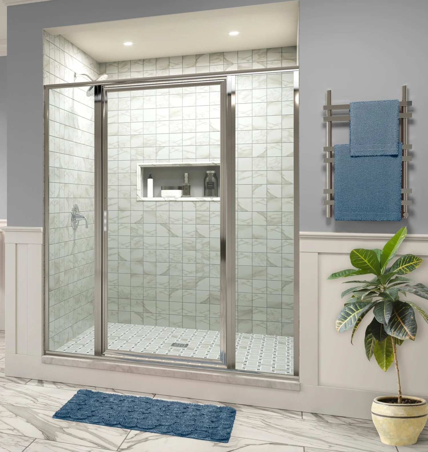 Framed Chrome 3-piece shower