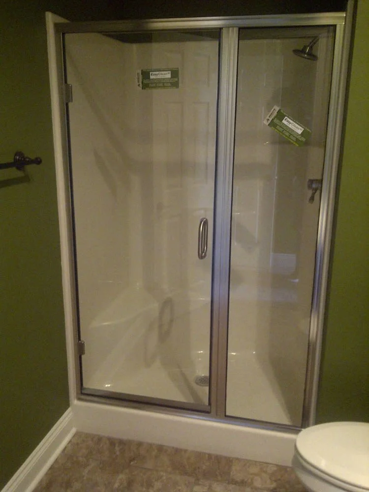 Framed Brushed Nickel 2-piece shower