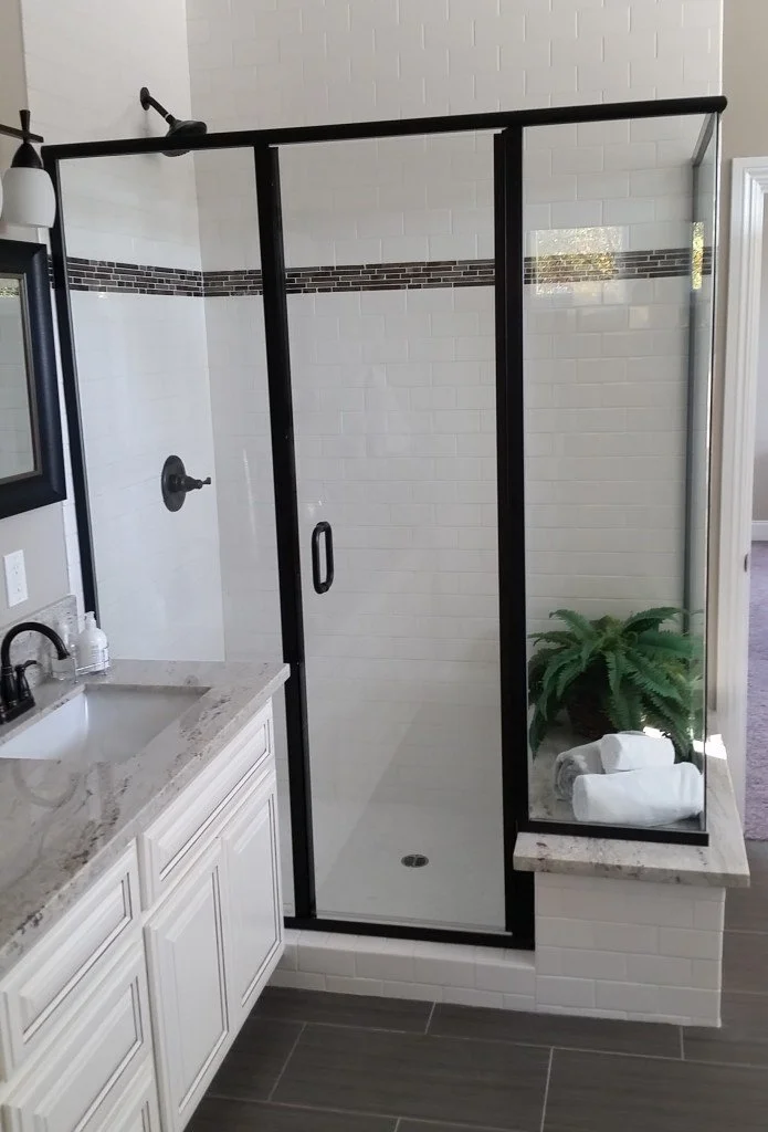 Framed Matte Black 3-piece shower
