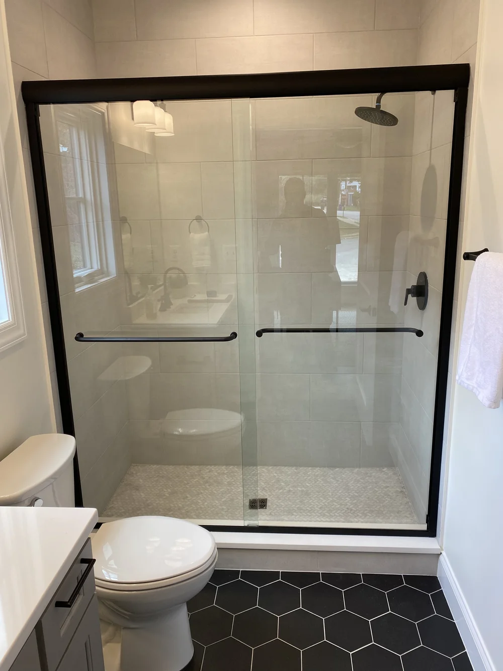 Sliding glass shower door