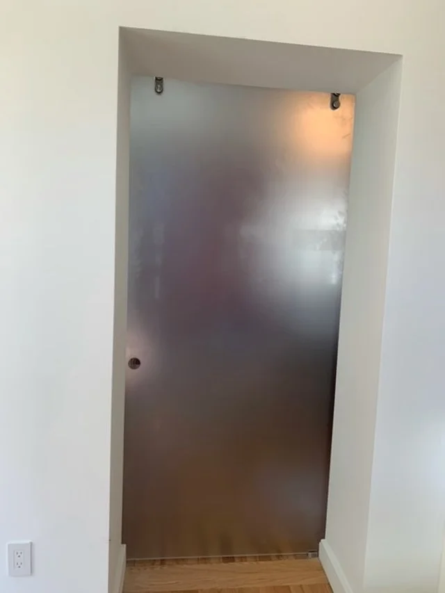 Foggy glass door