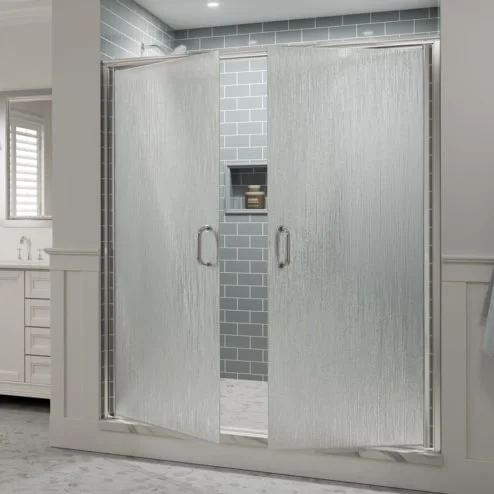 French style doors with rain pattern glass