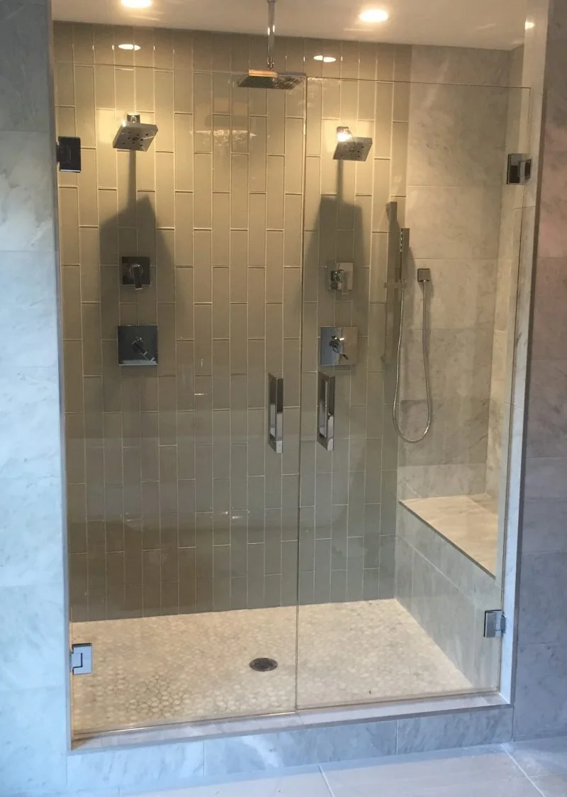 French style shower door opening