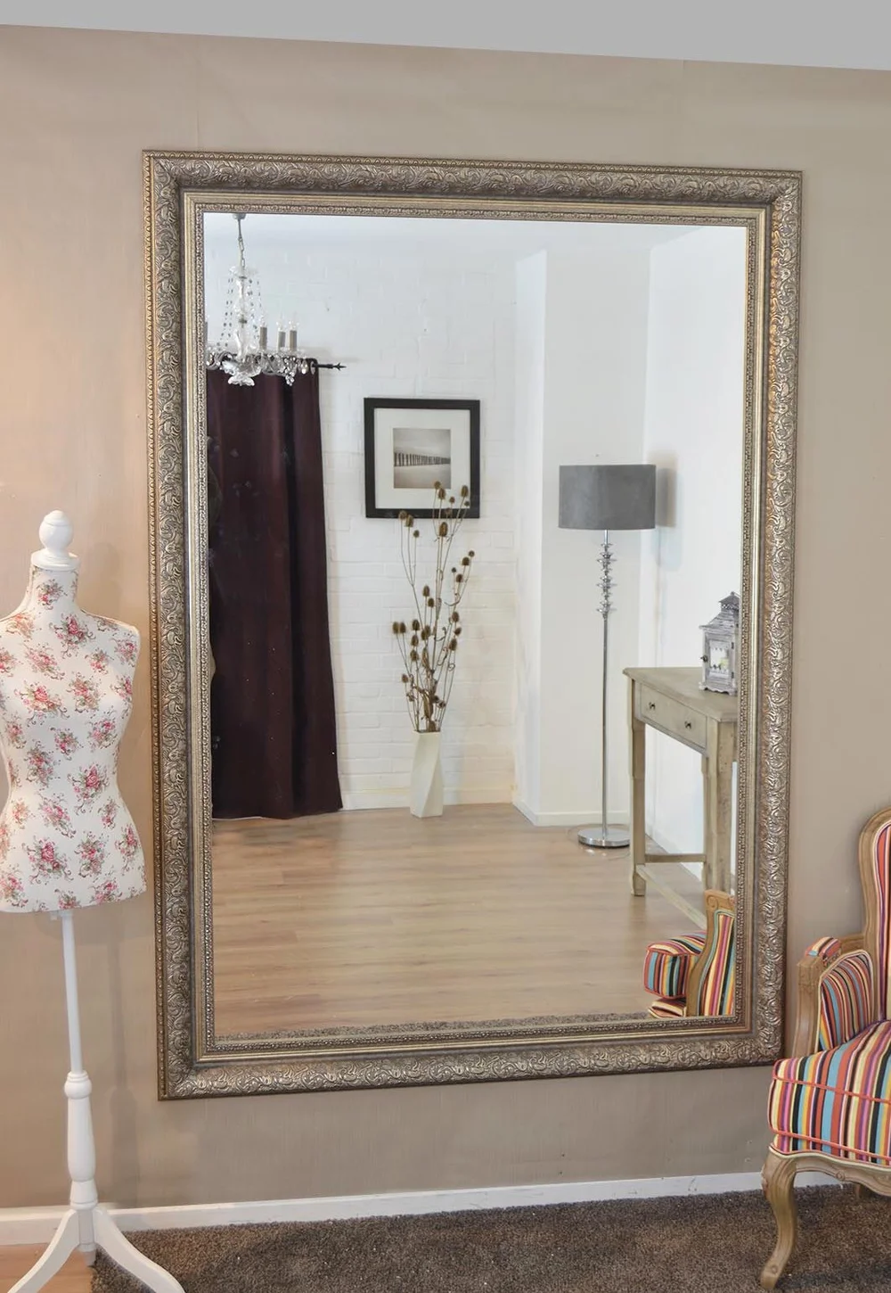Large mirror in frame
