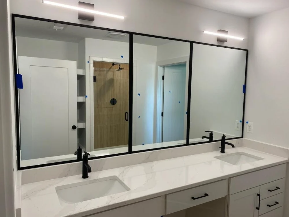 Bathroom mirrors with Matte Black framing