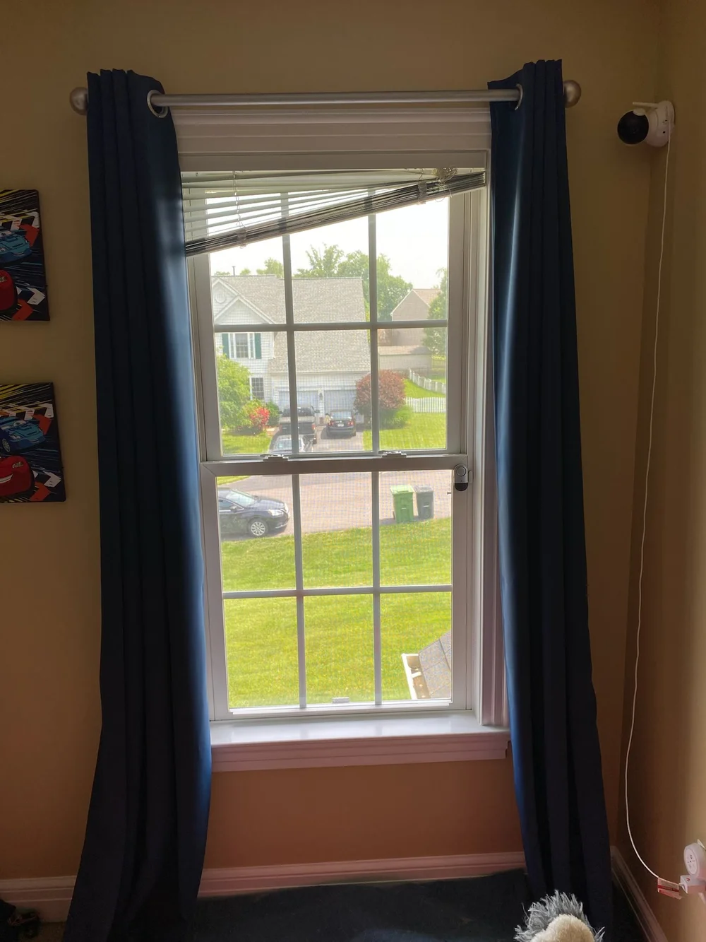 Single-hung window with muntins