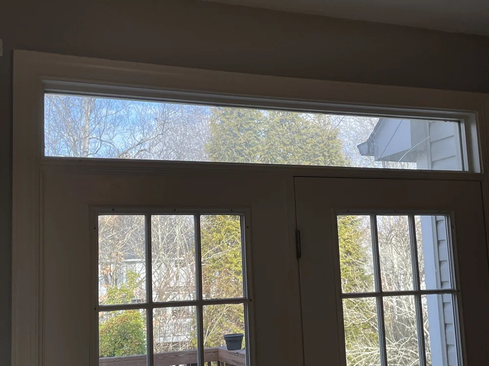 Transom window over back doors