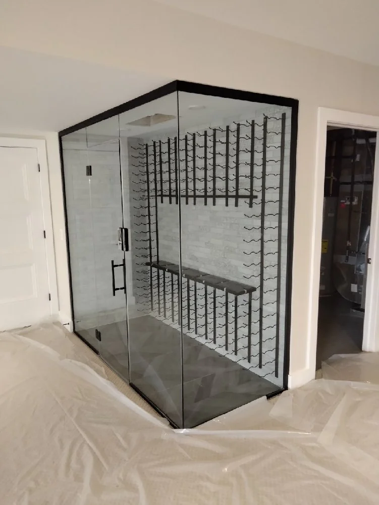 Wine room with security lock