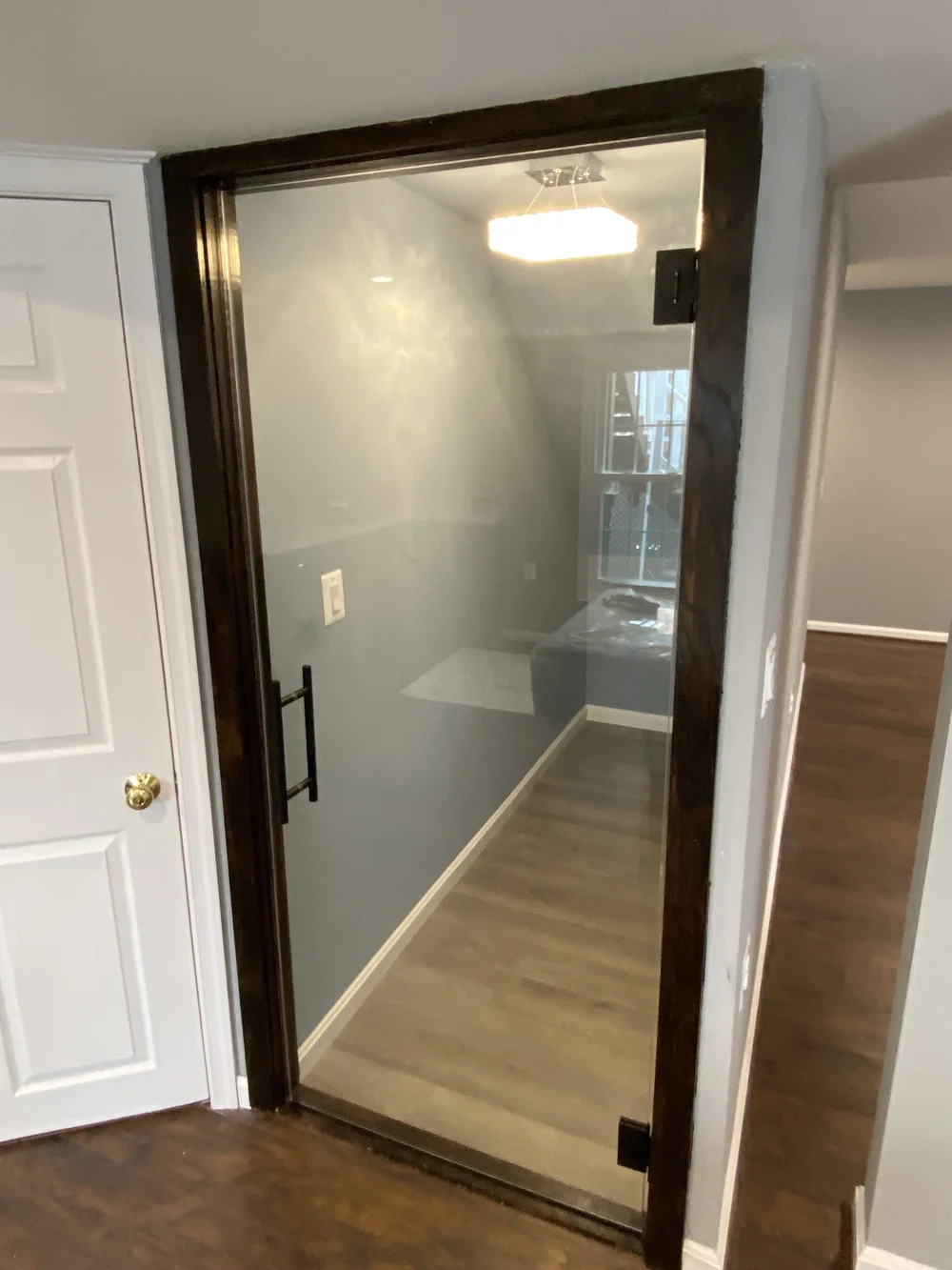 Spandrel glass door
