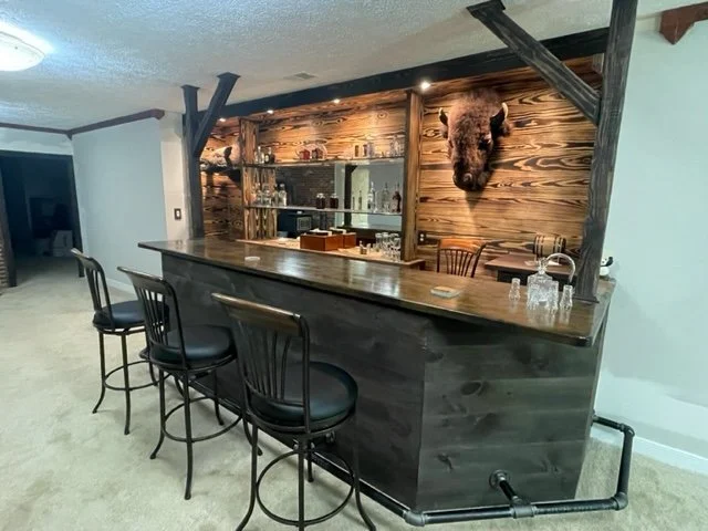 Bar shelves and custom mirrors