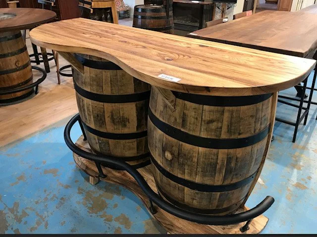 Whiskey barrel table
