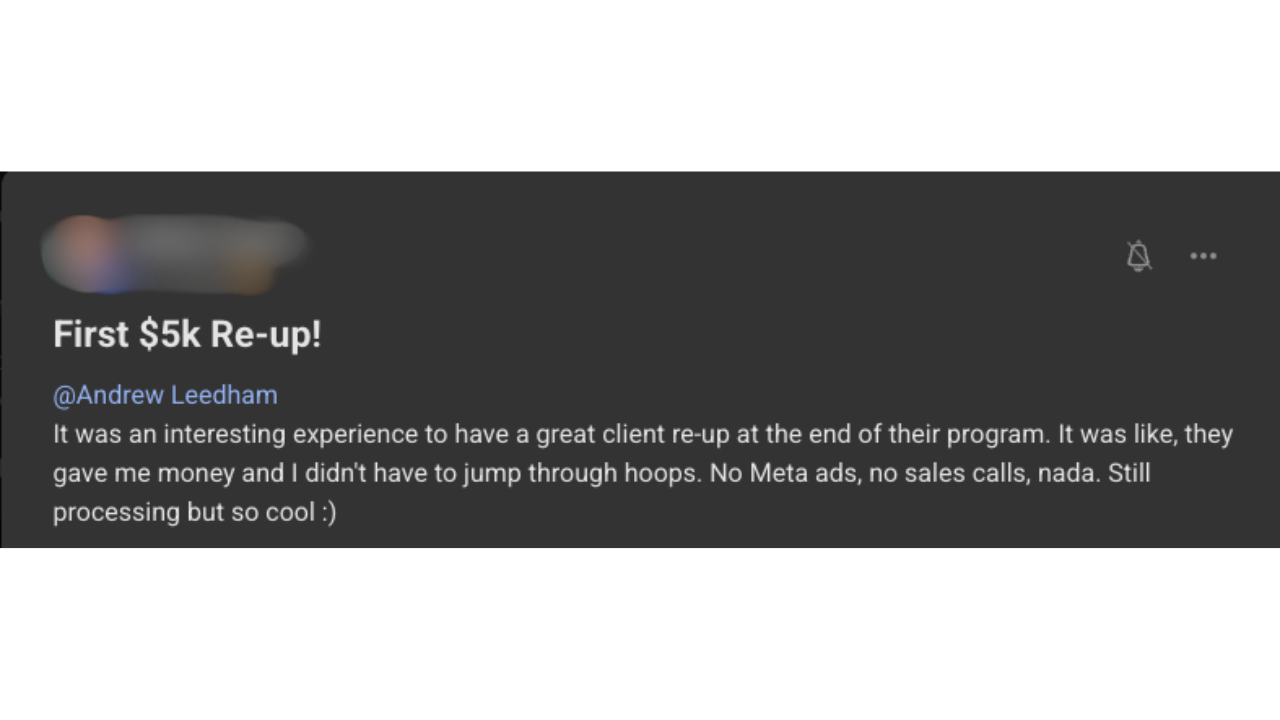 Client testimonial