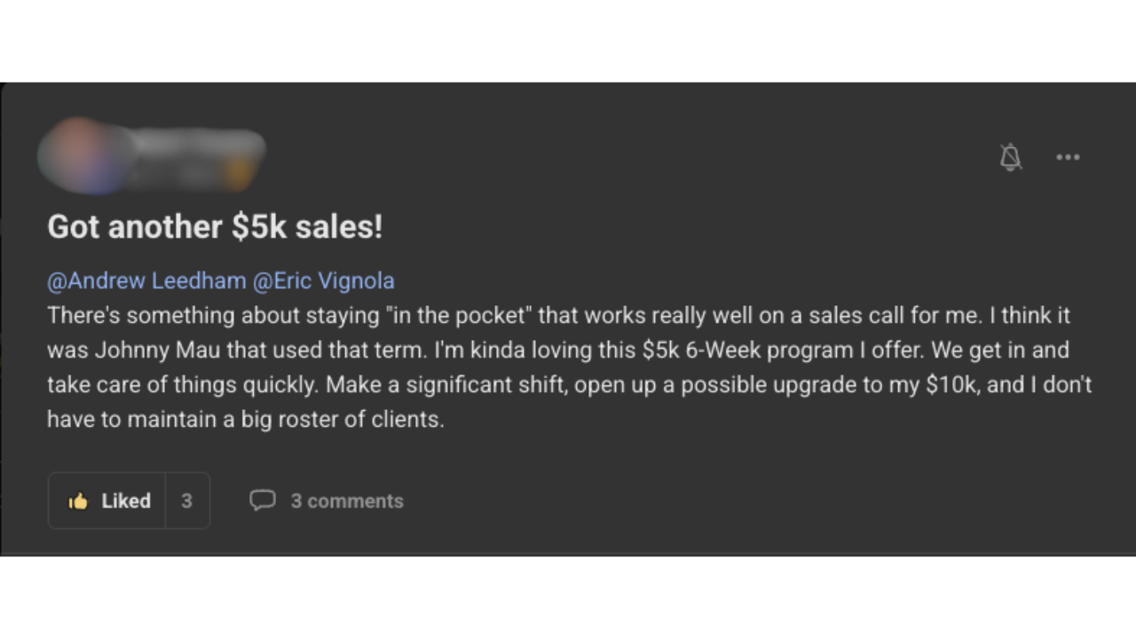 Client testimonial