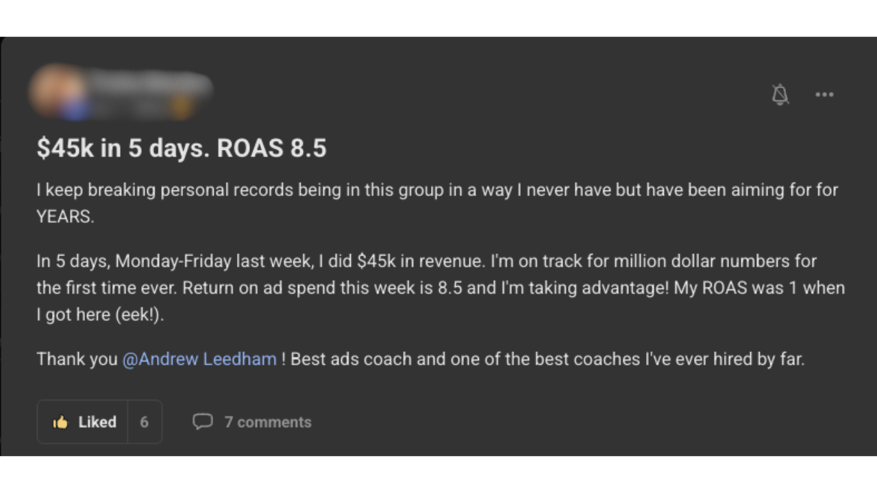 Client testimonial