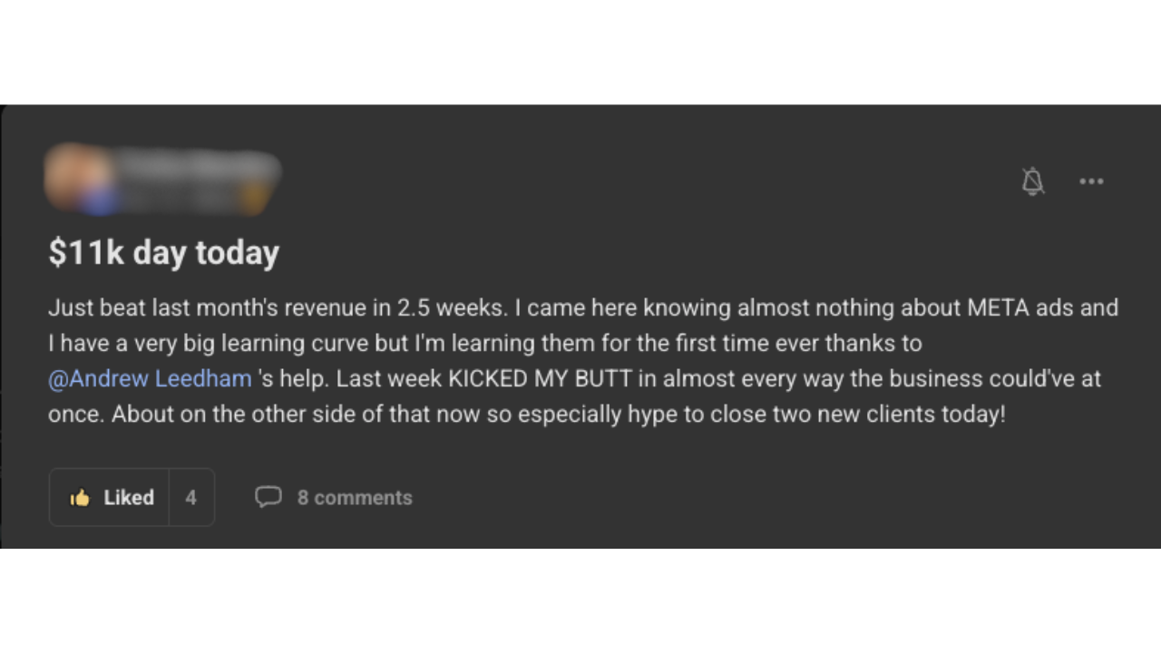 Client testimonial