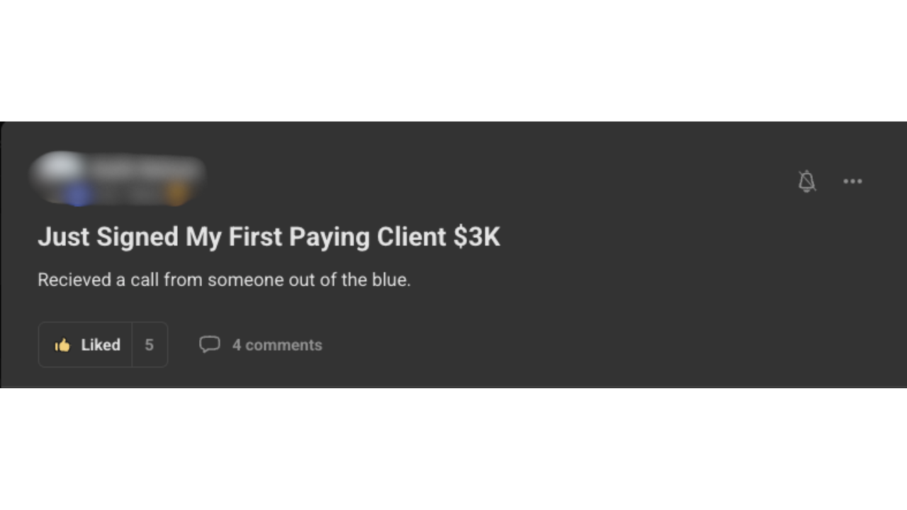 Client testimonial