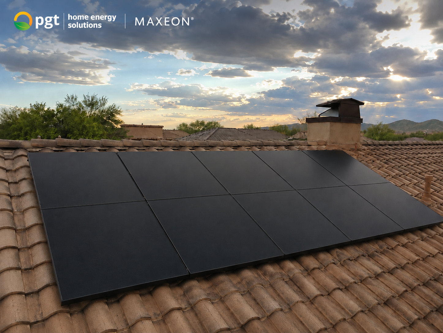 Completed PGT Home Energy Solutions solar installation, Arizona