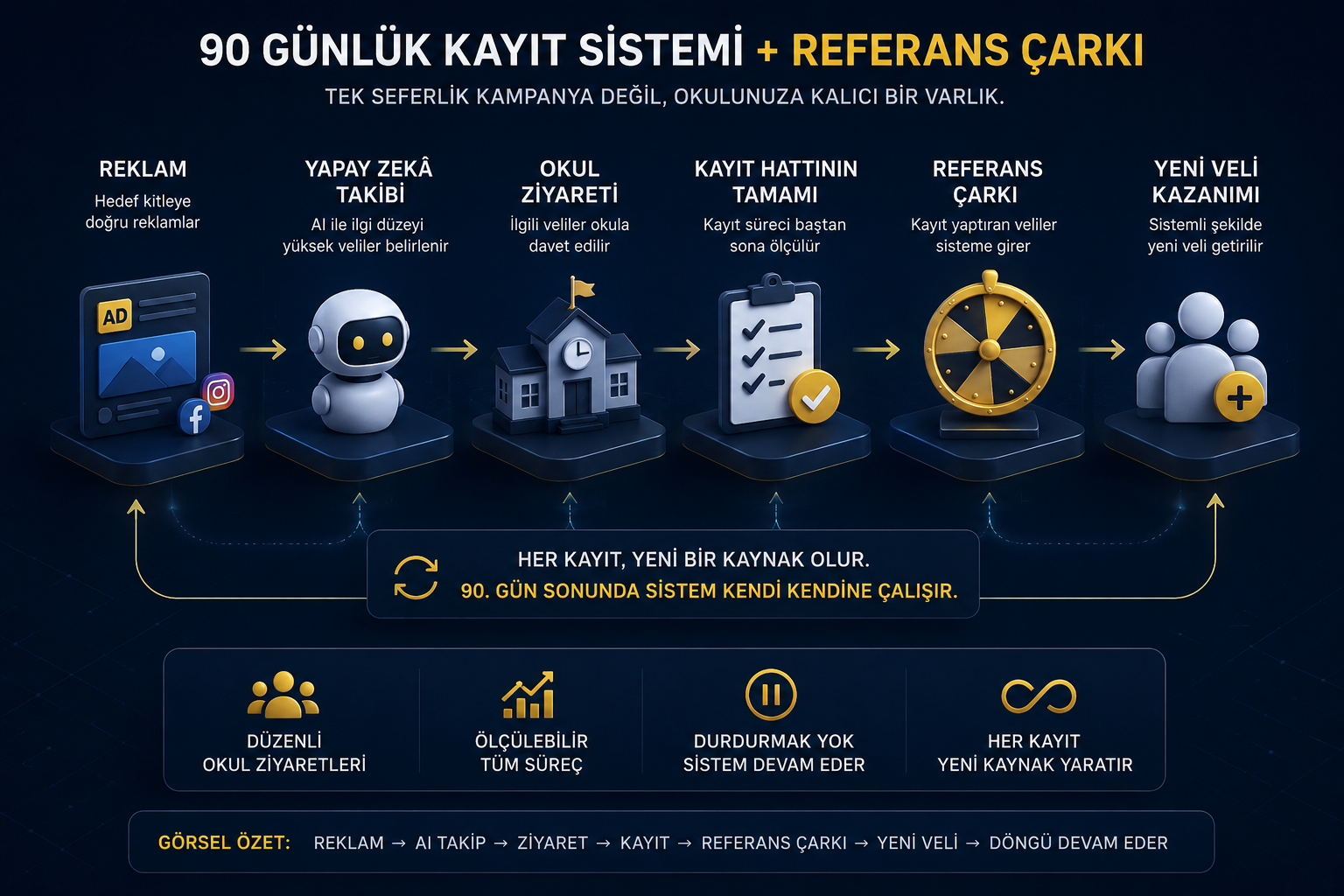 90 günlük kayıt sistemi ve referans çarkı