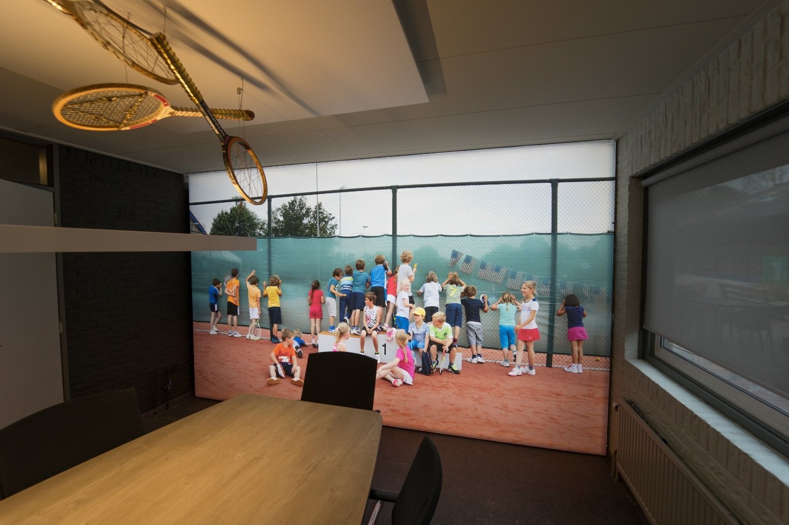 Vergaderzaal van Lockhorst Tennis en Padel met een Wisseldoek