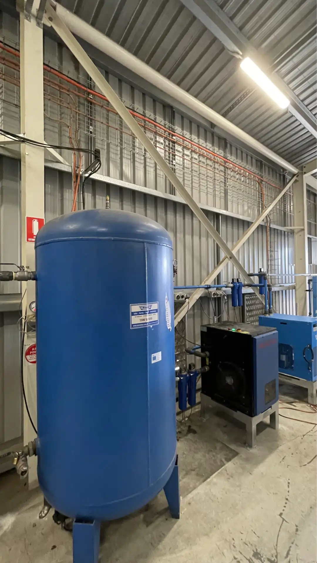 Air receivers, compressor and dryer installed by Ask4Air