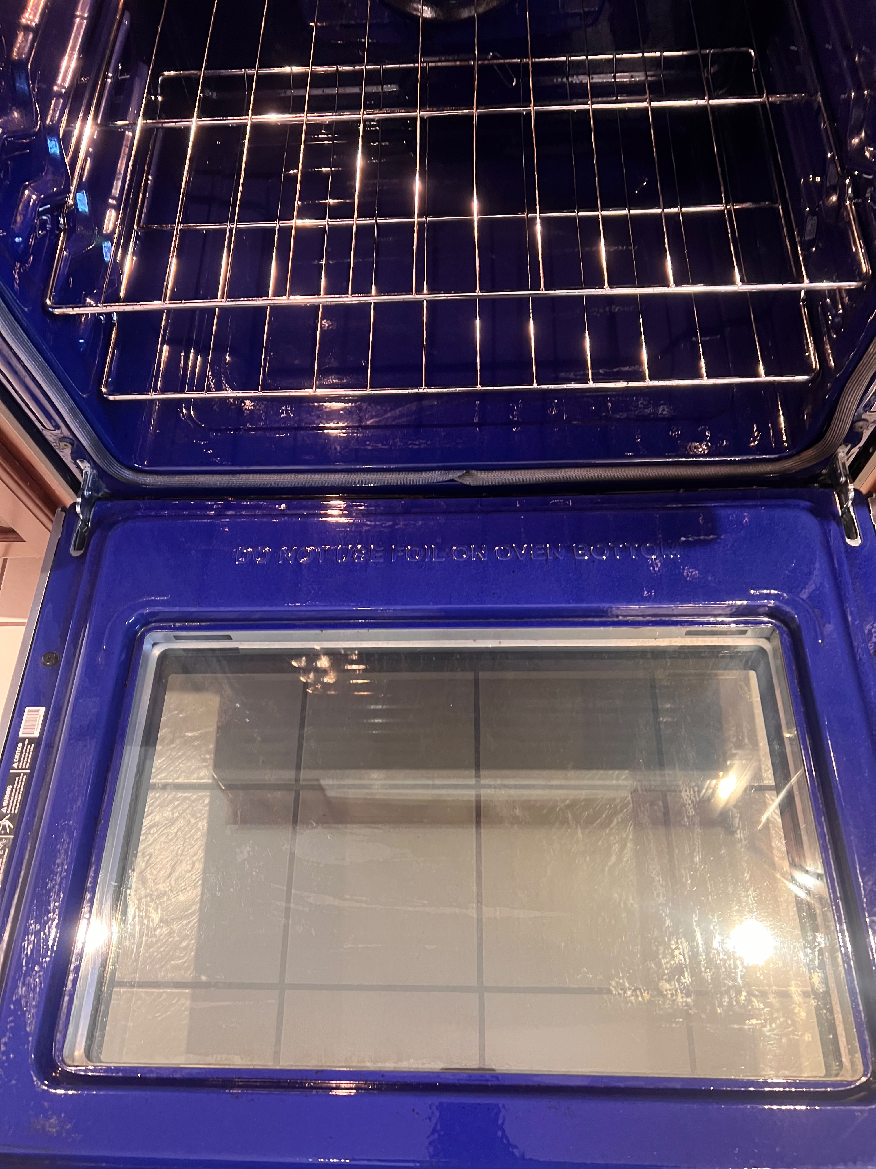 Oven after cleaning — sparkling clean