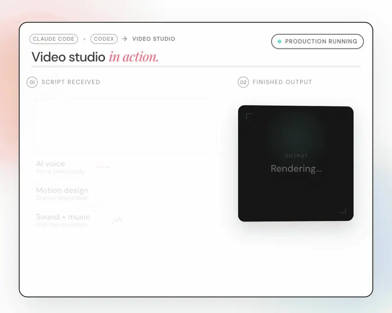 AI Video Studio turning a script into a finished client-ready video