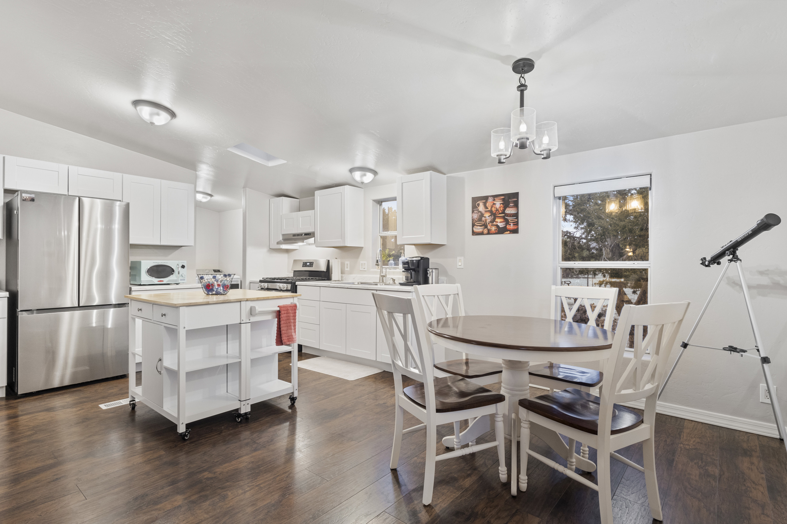 Fully stocked modern rustic kitchen