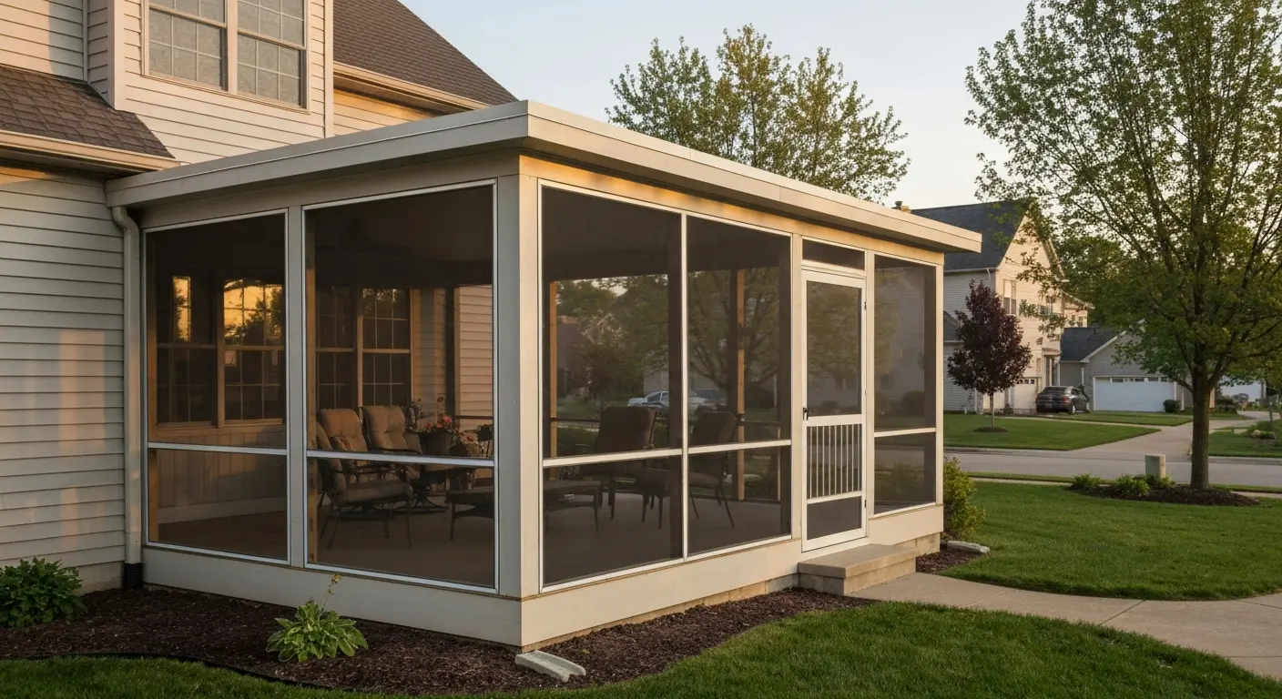 Screened porch addition
