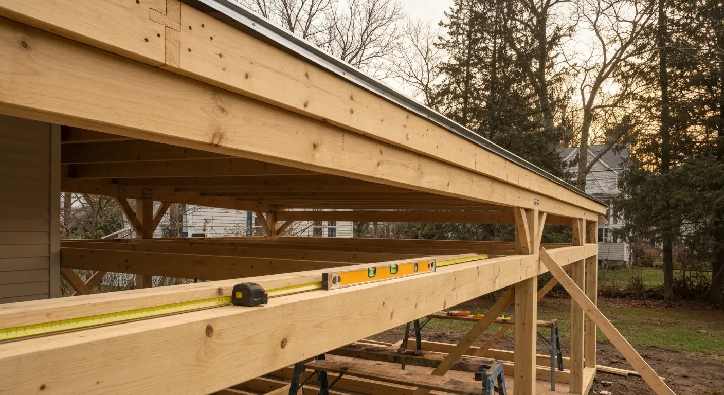 Covered porch construction Amherst
