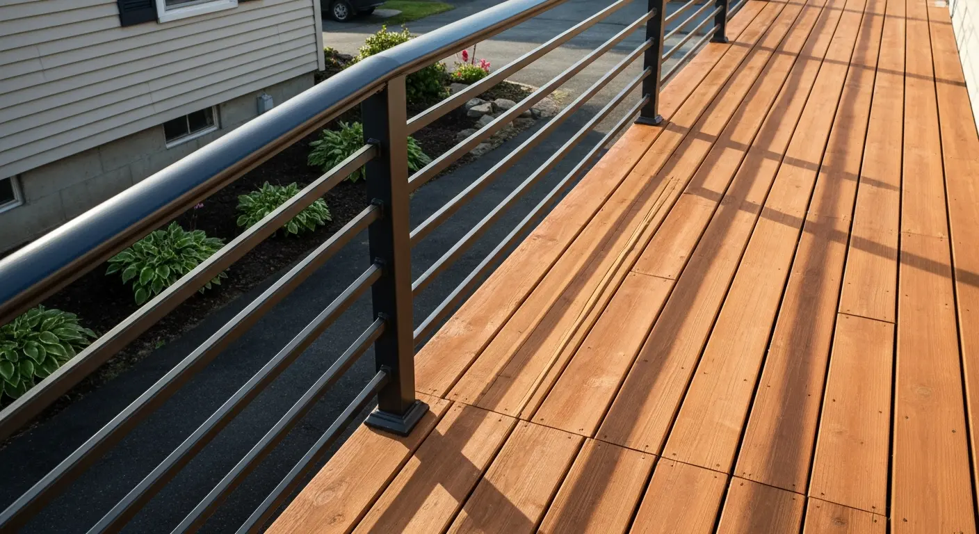 Porch remodel with railings