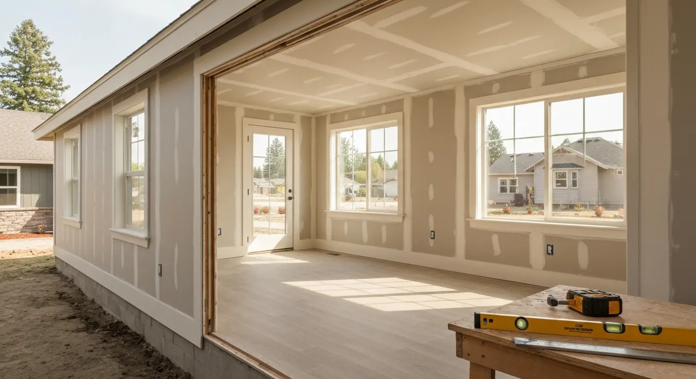 Single story room addition