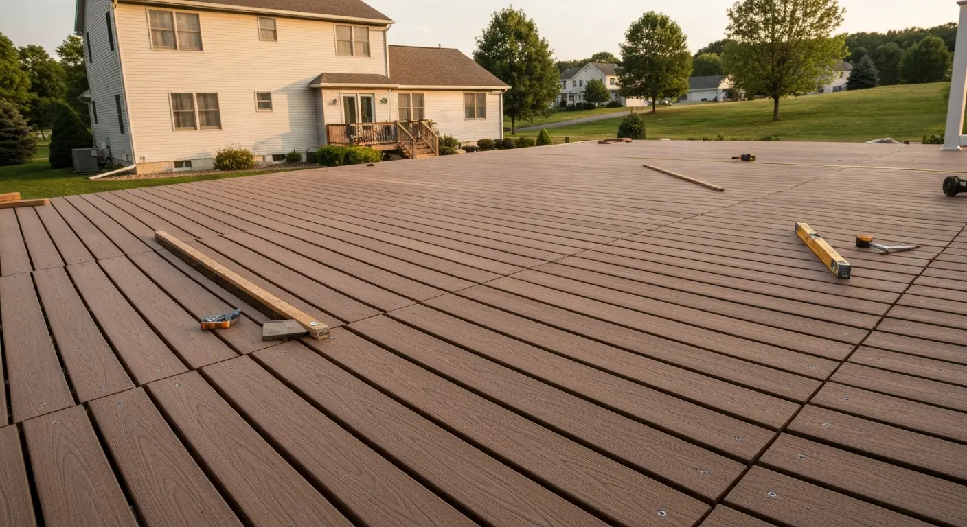 Deck remodel with composite boards