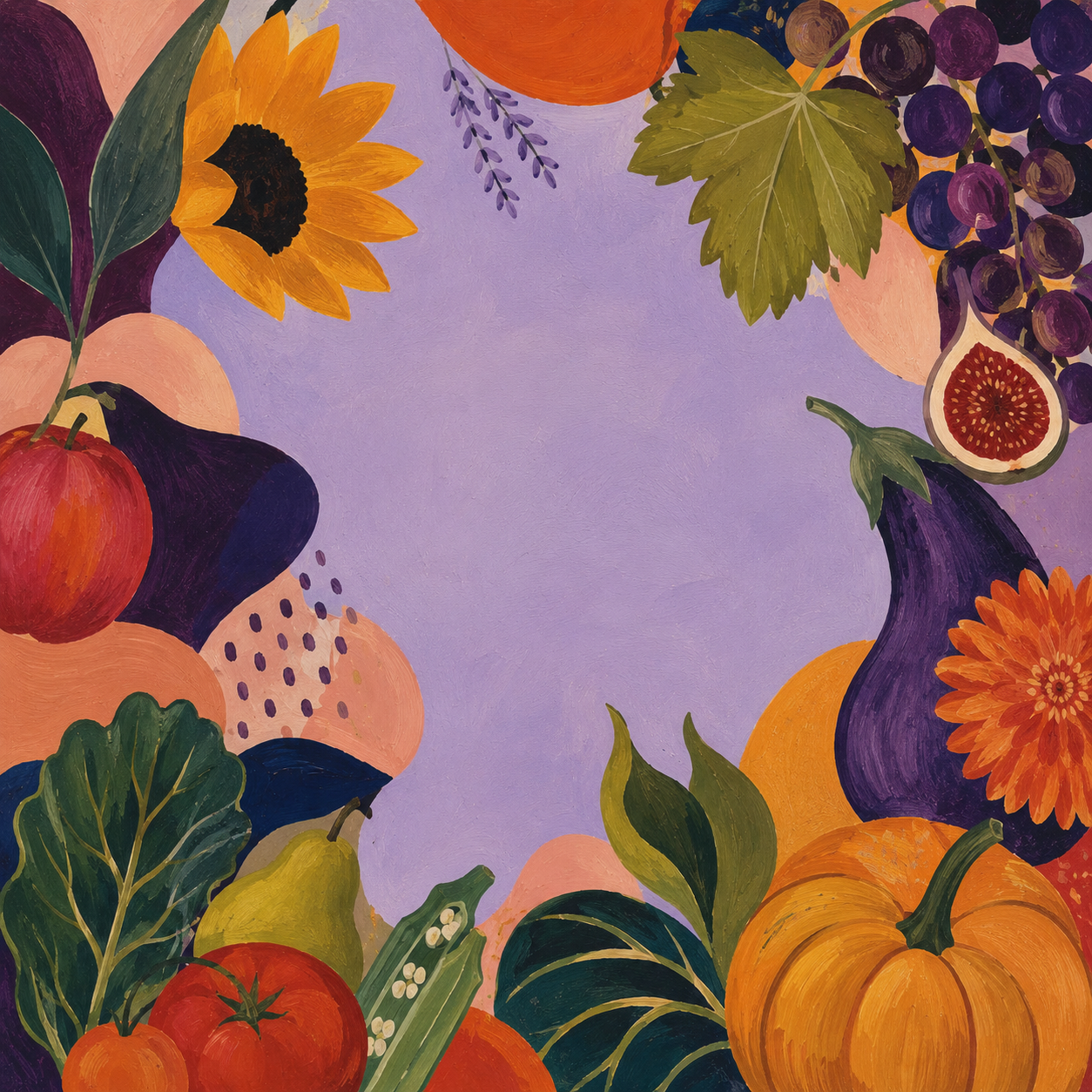 Kids in the Garden preliminary pilot, painterly botanical creative concept