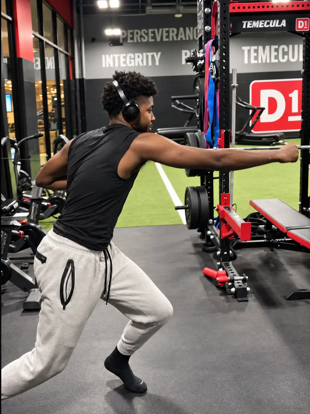 Coach working with an athlete at D1 Training Temecula