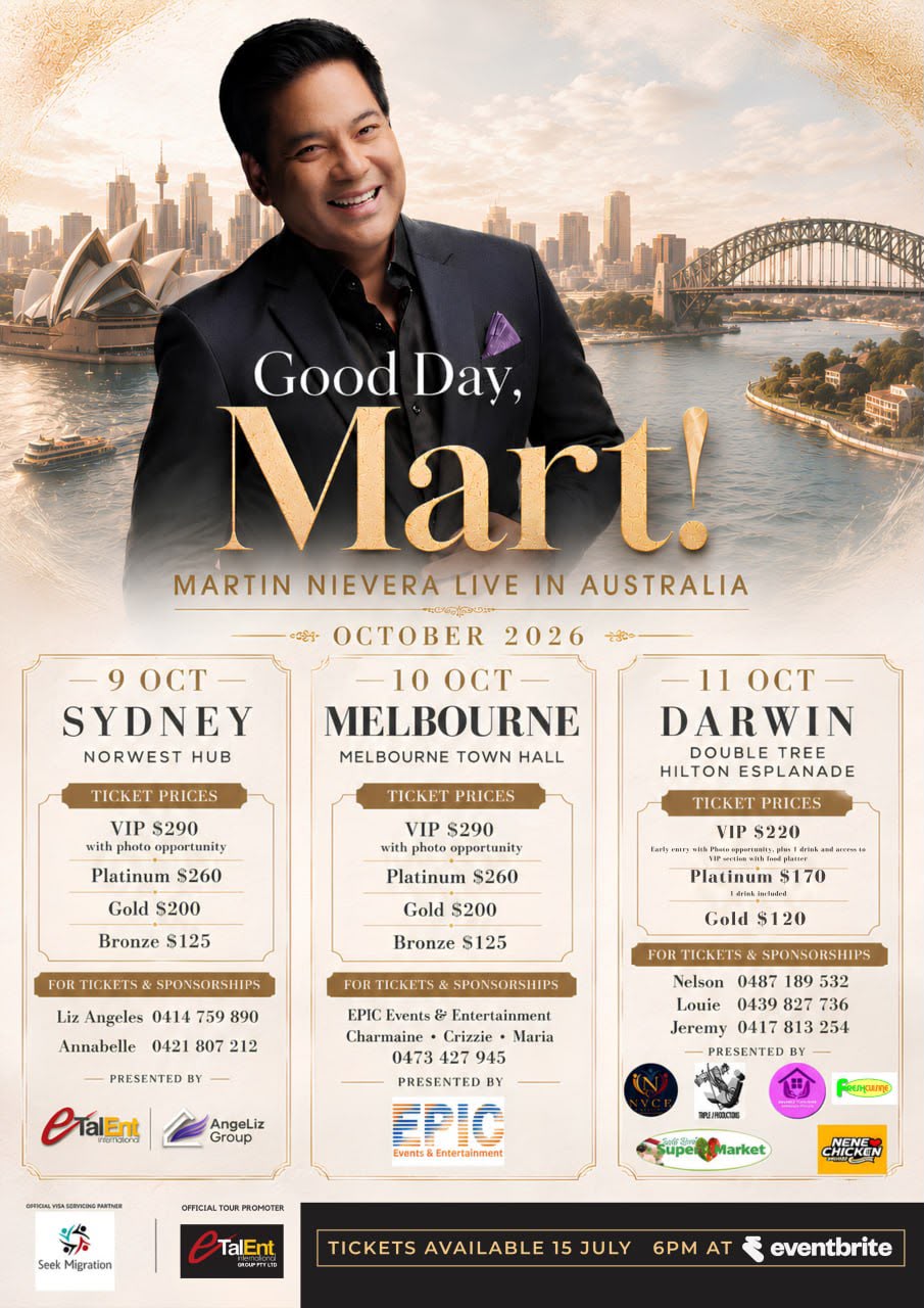Martin Nievera Good Day Mart Australia Tour poster