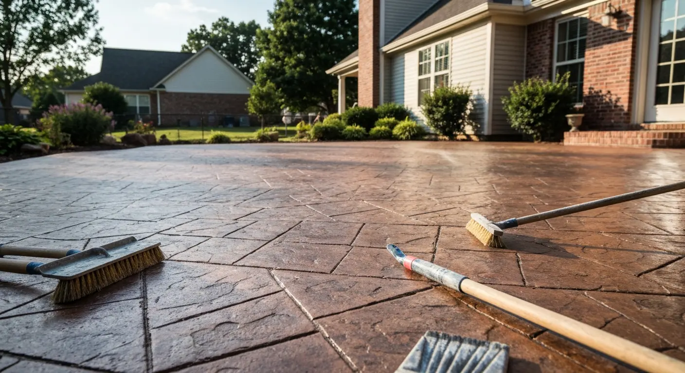 Stamped concrete patio