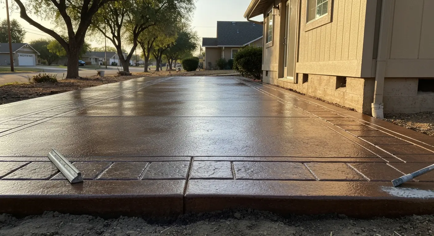 Stained concrete patio