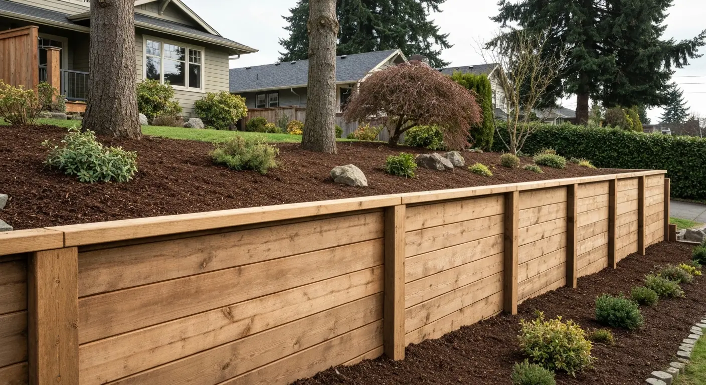 Timber retaining wall