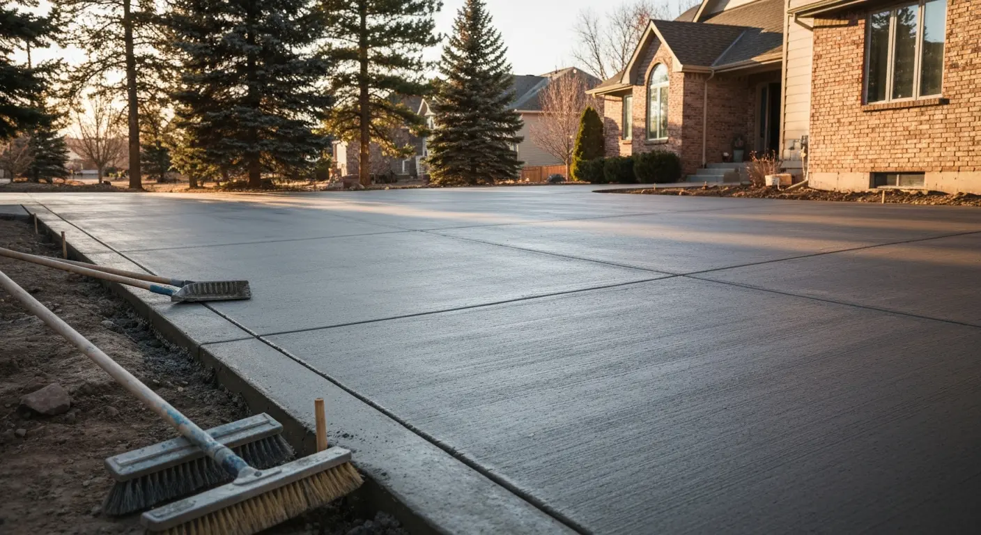 Concrete driveway installation